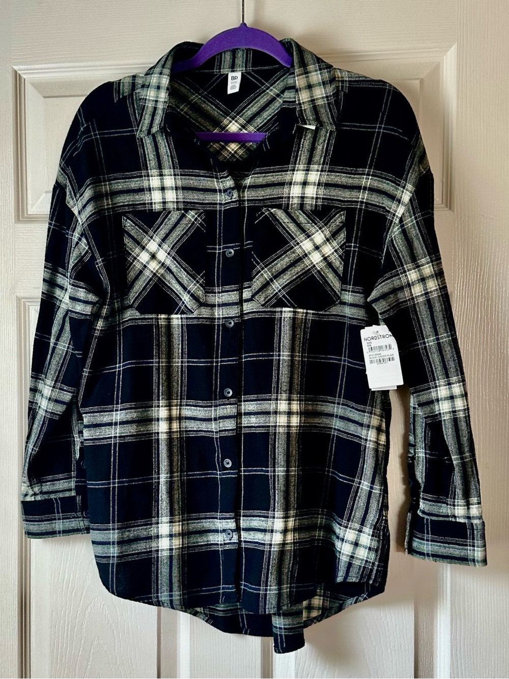 BP Black and White Plaid Button-Up Shirt